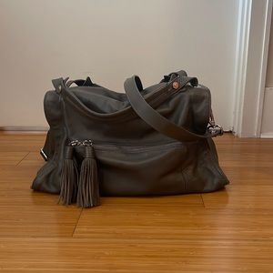 Grey Leather Sandro Handbag